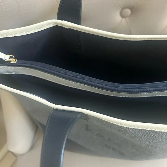kate spade cream and navy and Tote Bag. 17”x13” - Picture 5 of 16